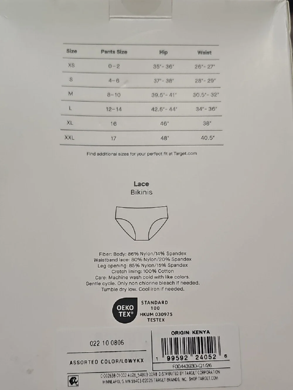 Auden Lace Bikini 5-Pack - Black, White, Red, Beige, Pink
